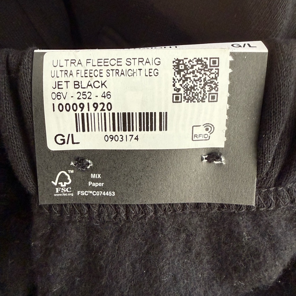 Garage UltraFleece Straight Leg Sweatpants Black NWT Size L - Picture 8 of 10